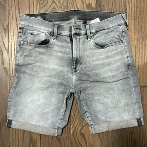 G-Star Raw 3301 Men’s Slim (Jean) Shorts - Sz 34 - Grey